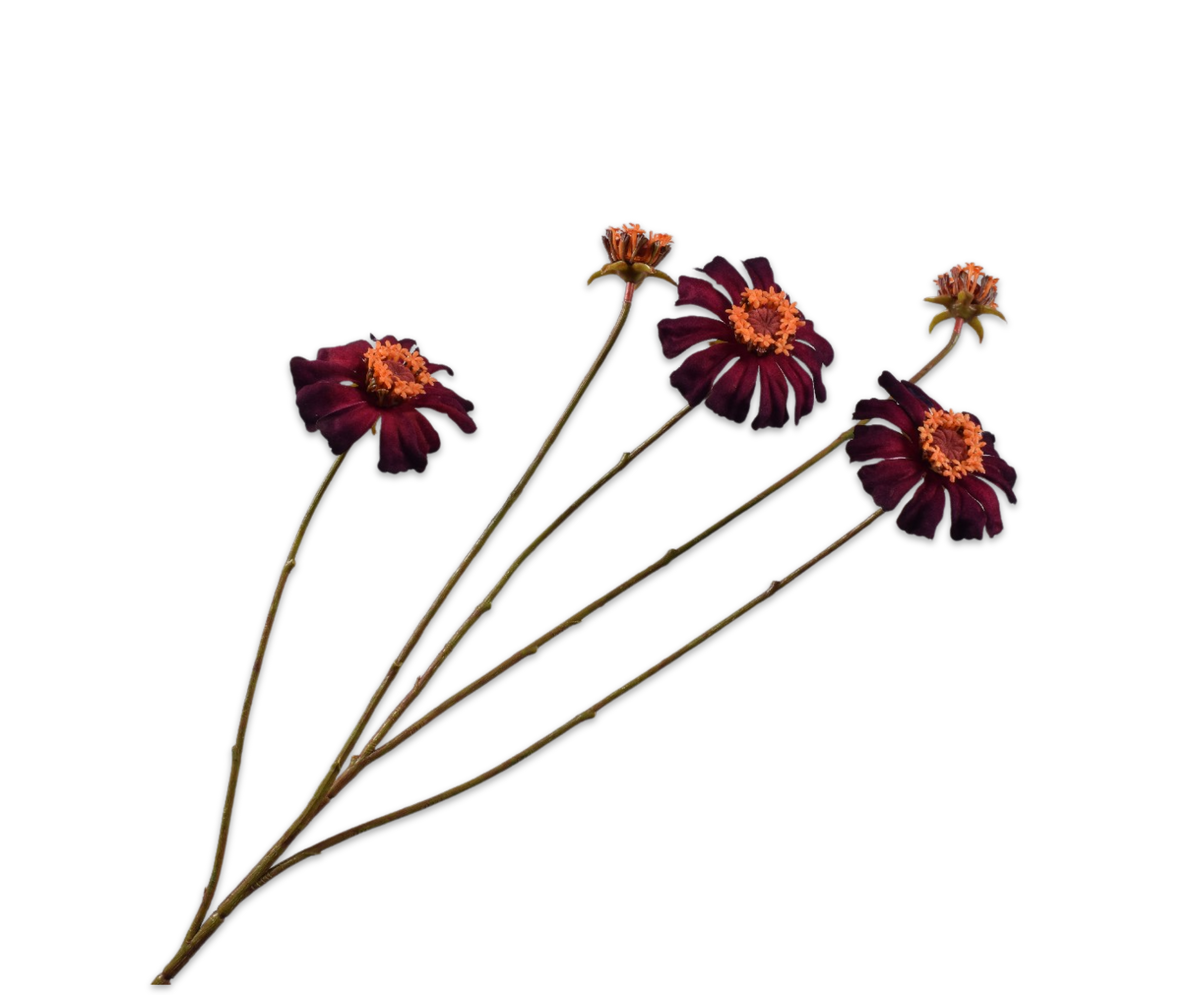 Zijde Zinnia tak bordeaux