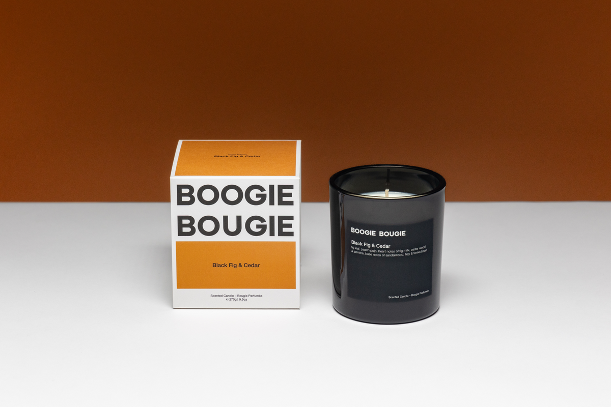 Boogie Bougie Glass  - Black Fig & Cedar