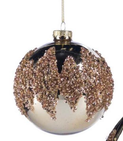 kerstbal  Koper glitter Bol