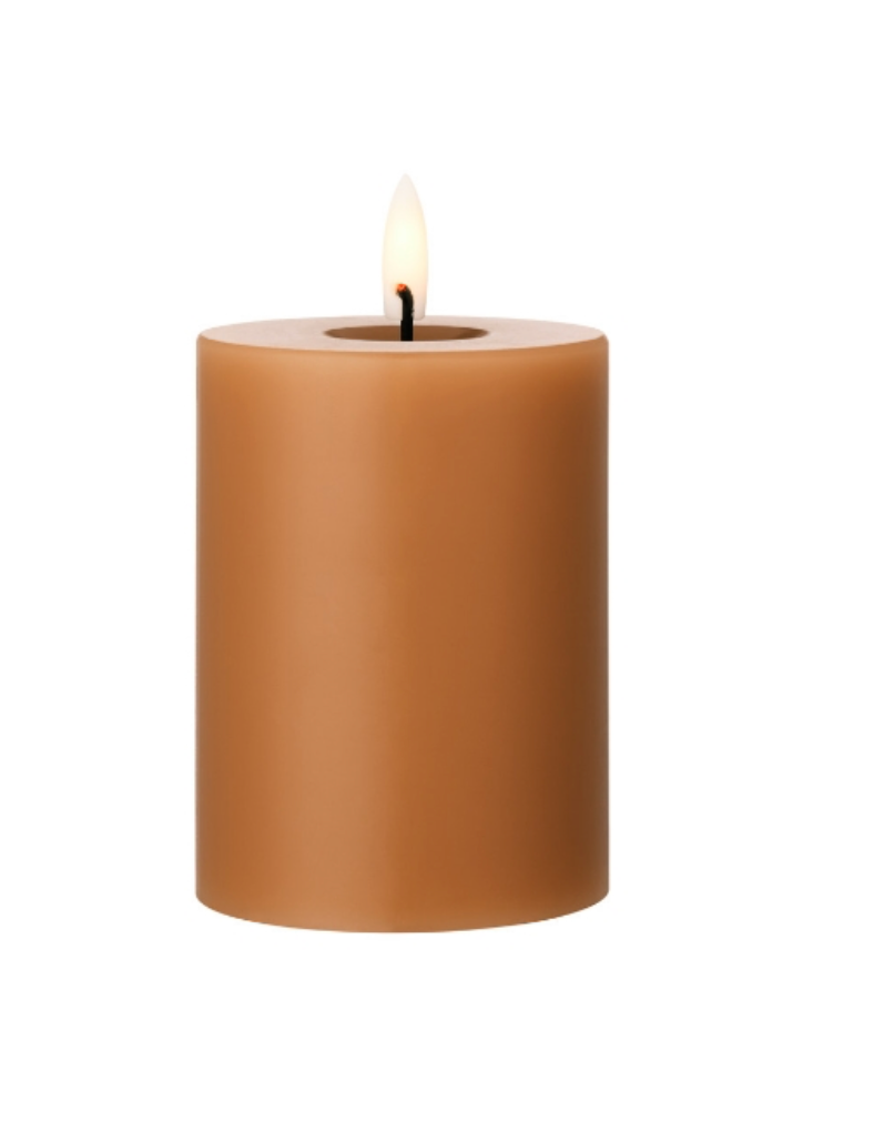 LED pillar candle S  raw toffee