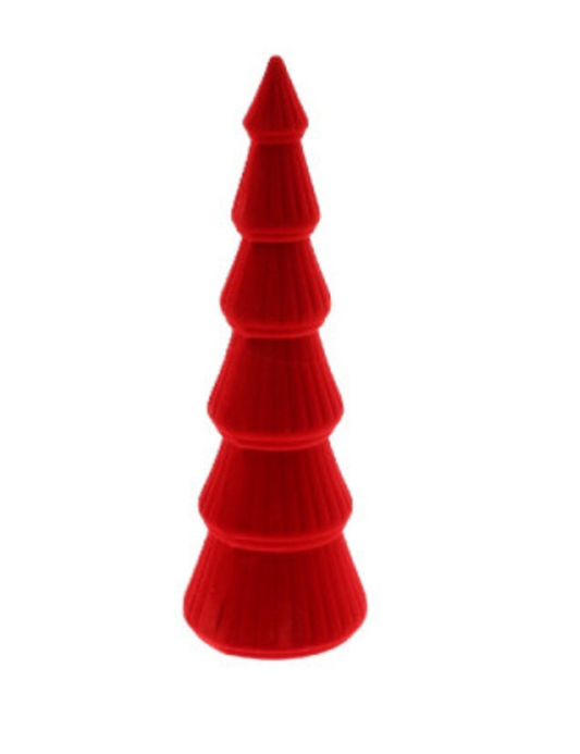 Kerstboom flock  M rood