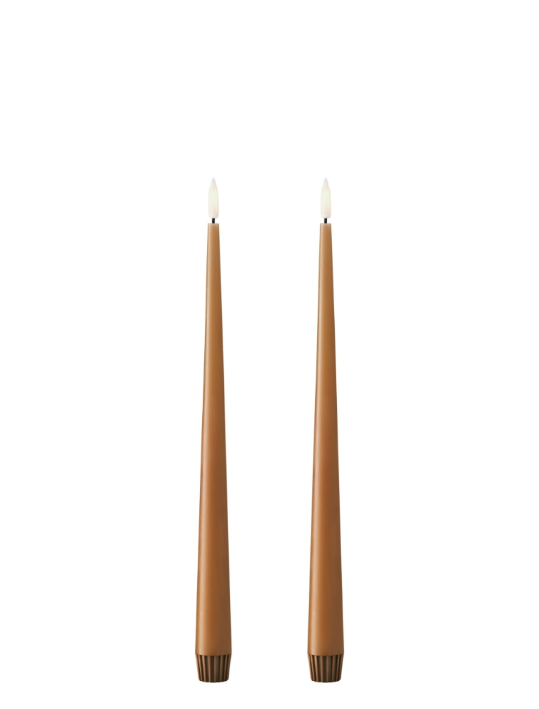 LED taper candle 2pcs raw toffee