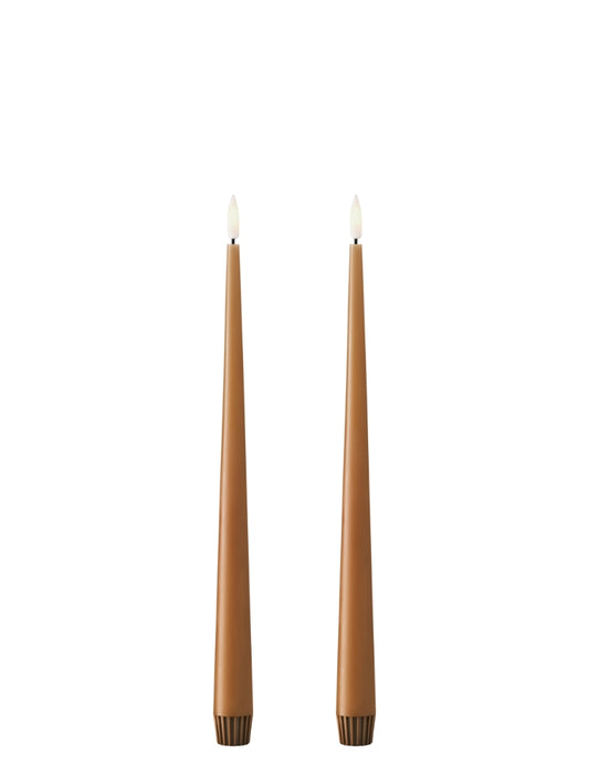 LED taper candle 2pcs raw toffee
