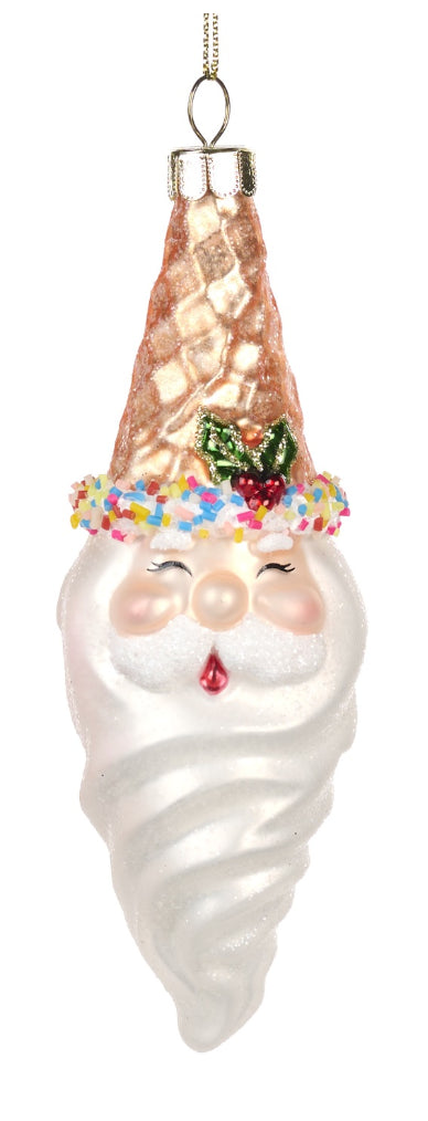 Kerstbal ice cream santa