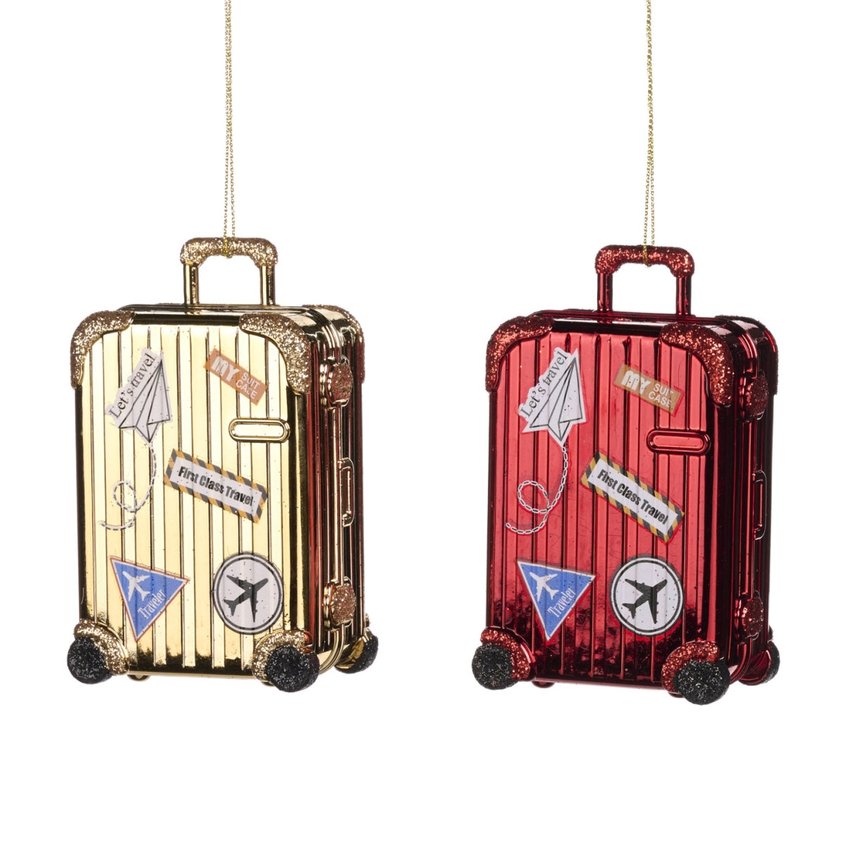 Kerstbal trolley goud