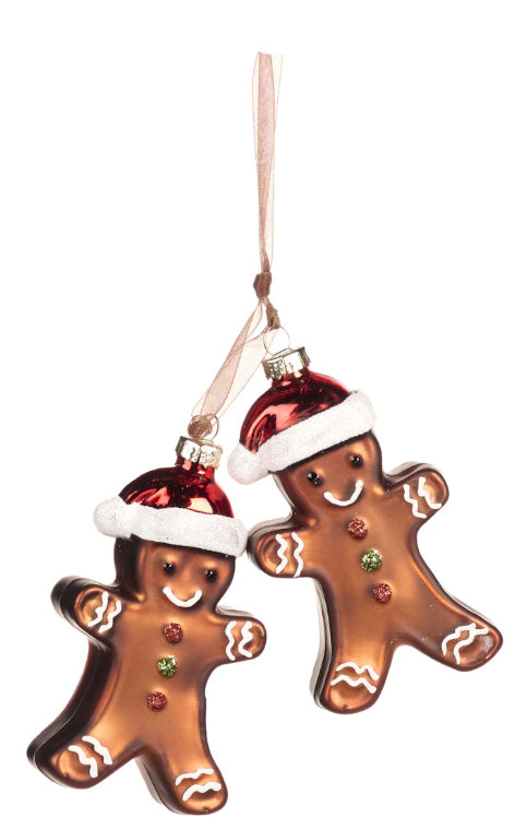 Kerstbal gingerbread duo donkerbruin