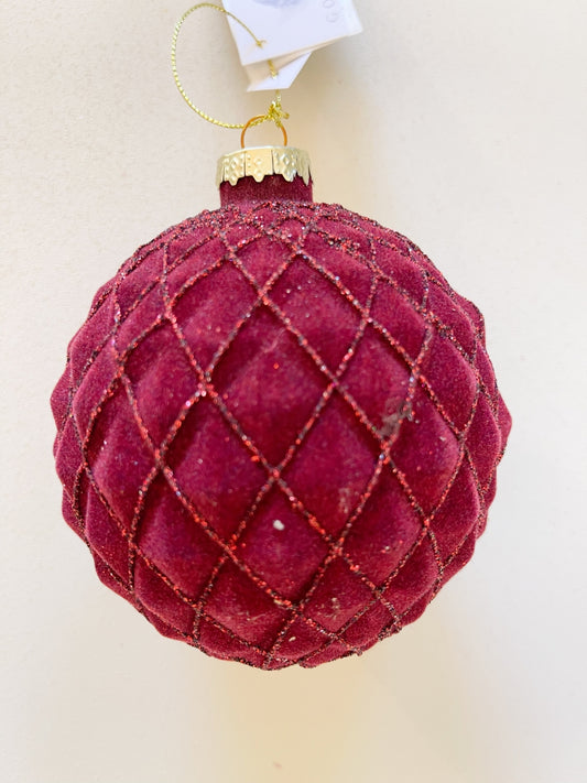Kerstbal flock rood