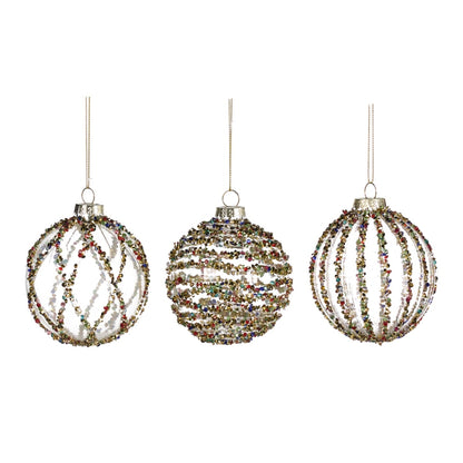 Kerstbal jewel stripe 2