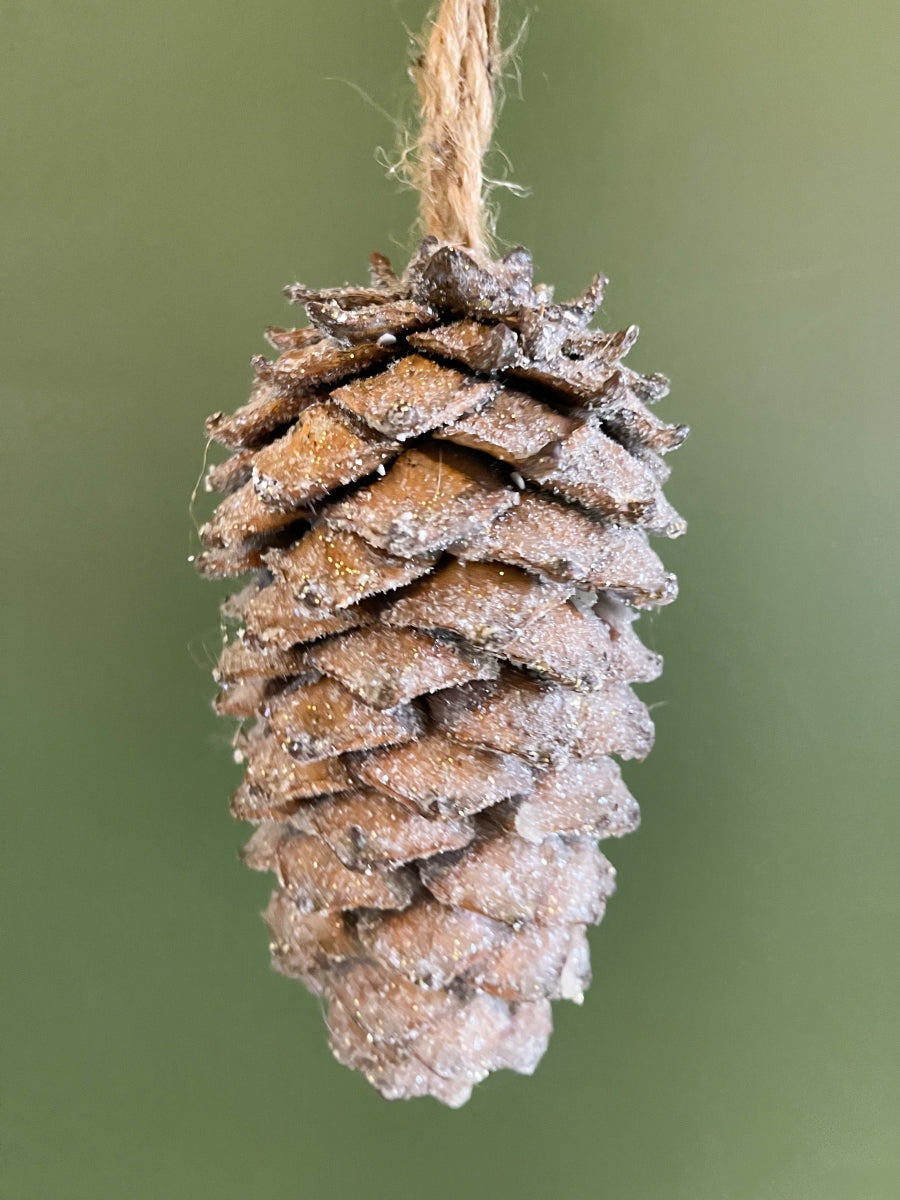 Dennenappel Hang Naturel + glitter