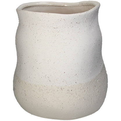 Bloempot wit golvend L