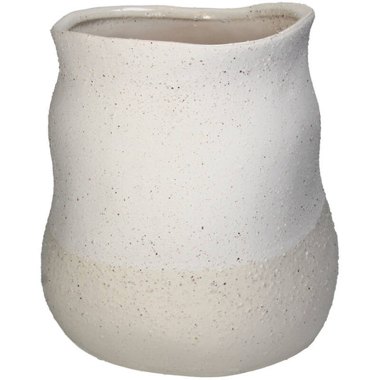 Bloempot wit golvend L