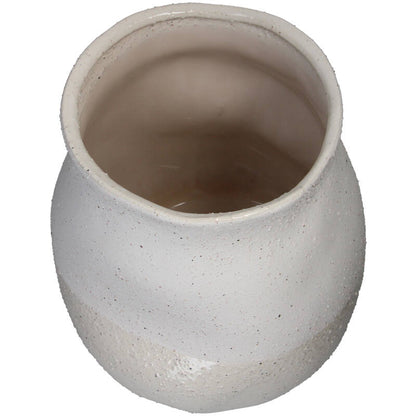 Bloempot wit golvend L