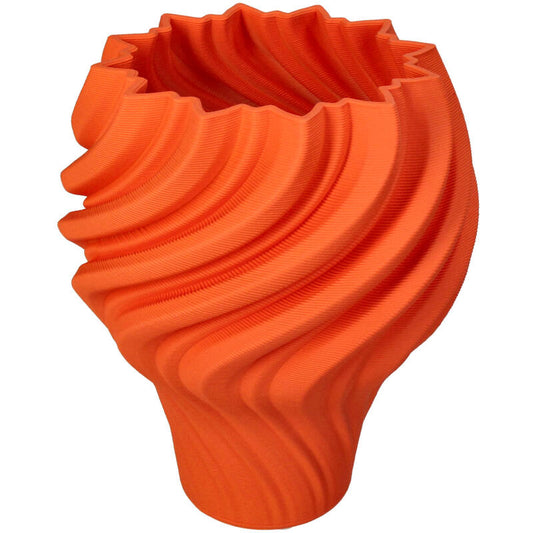 Vaas oranje ribbel laag