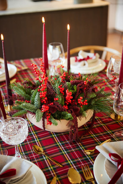 Schaal Kersttafel Rood/bordeaux