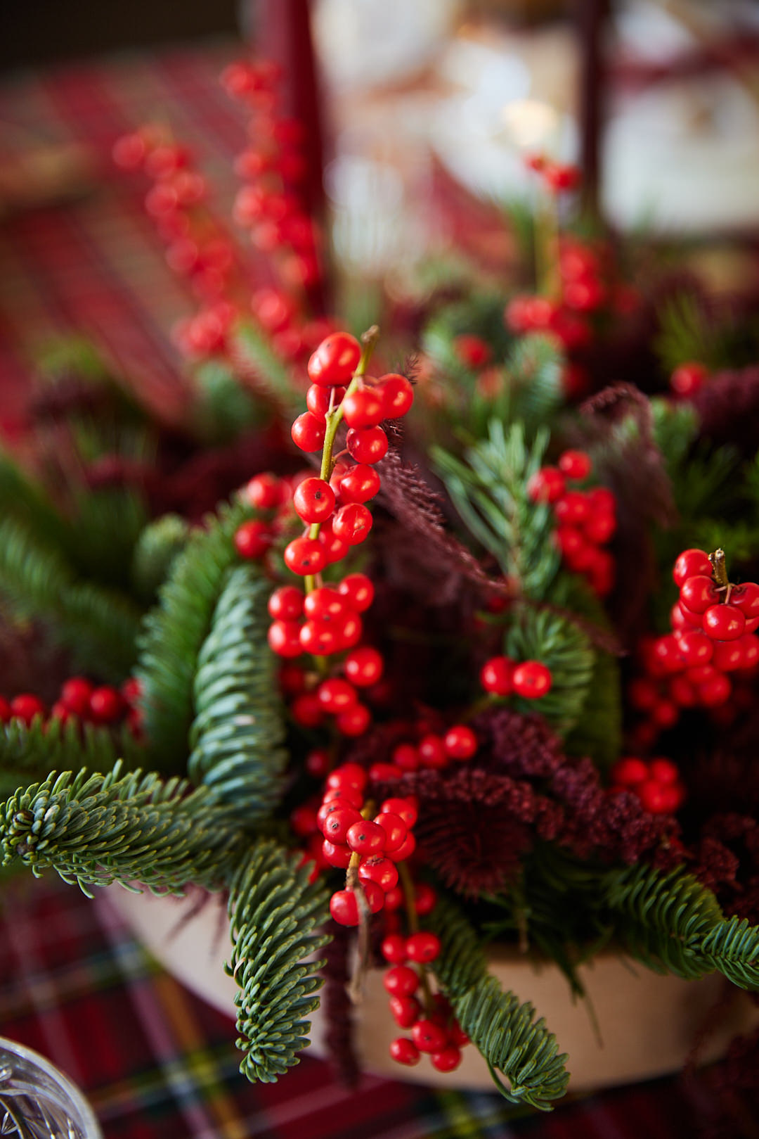 Schaal Kersttafel Rood/bordeaux