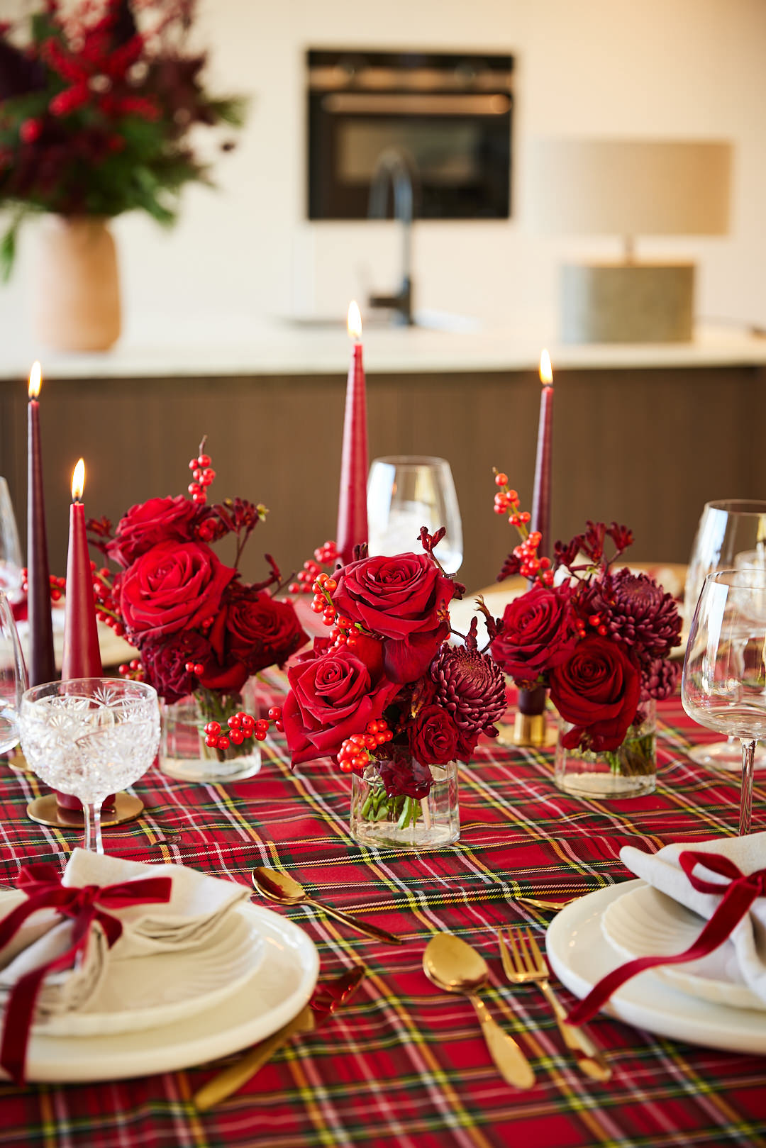 Set 3 kerstboeketjes vers