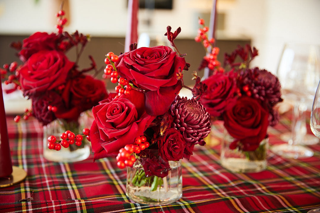 Set 3 kerstboeketjes vers