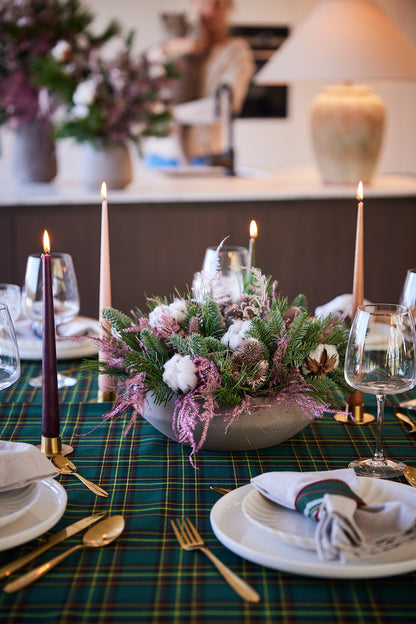 Schaal Kersttafel Rose en Wit