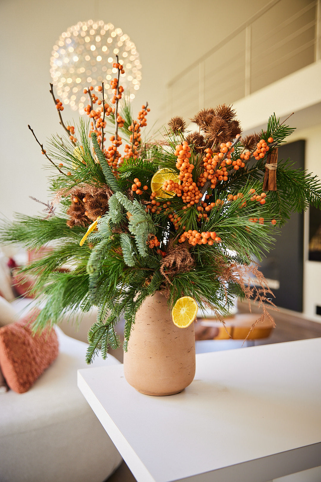 Kerstbloemstuk Koper