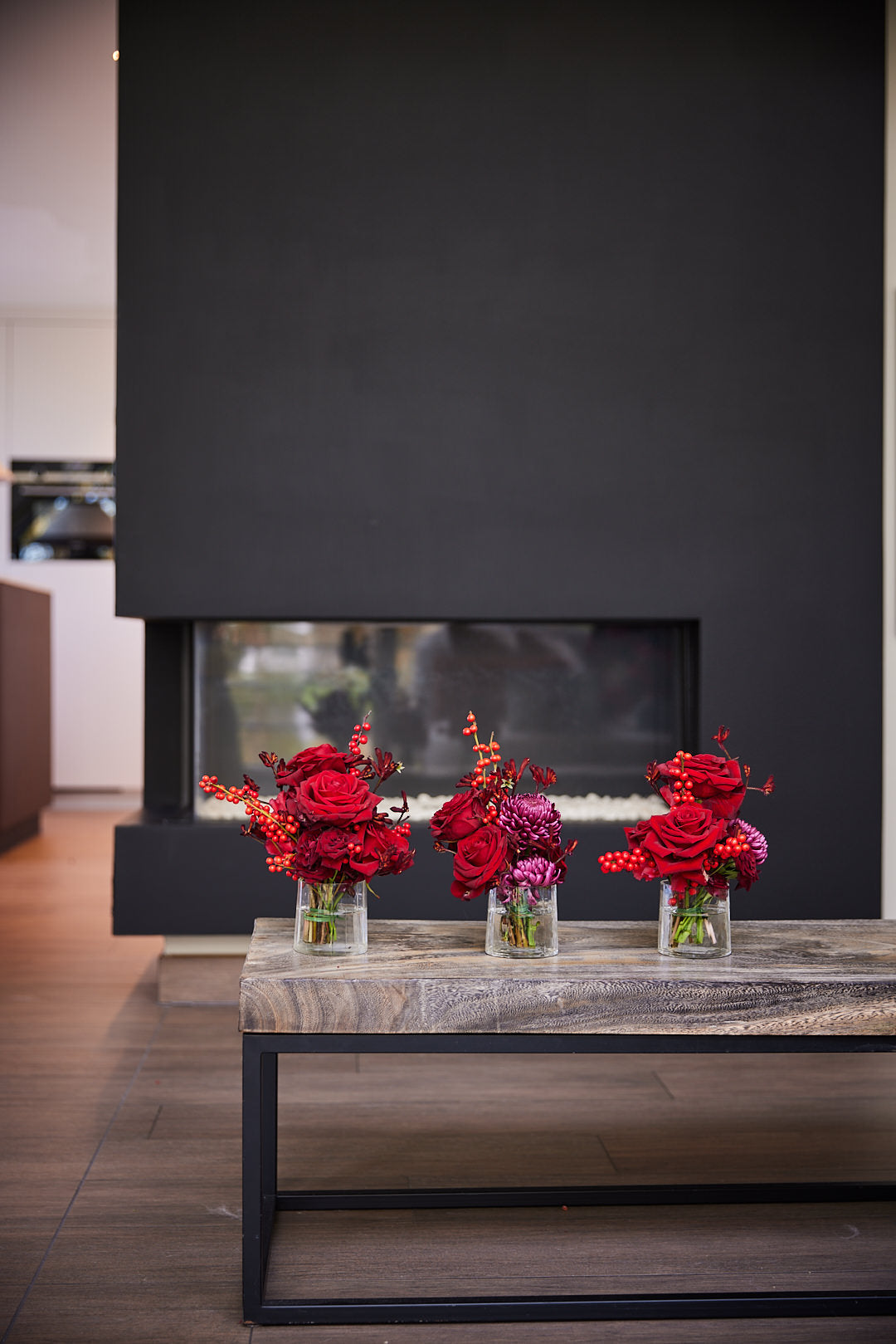 Set 3 kerstboeketjes vers