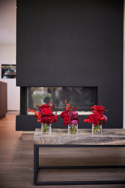 Set 3 kerstboeketjes vers