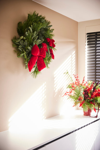 Kerstkrans Naturelle MET strikken