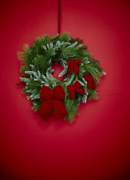 Kerstkrans Naturelle MET strikken