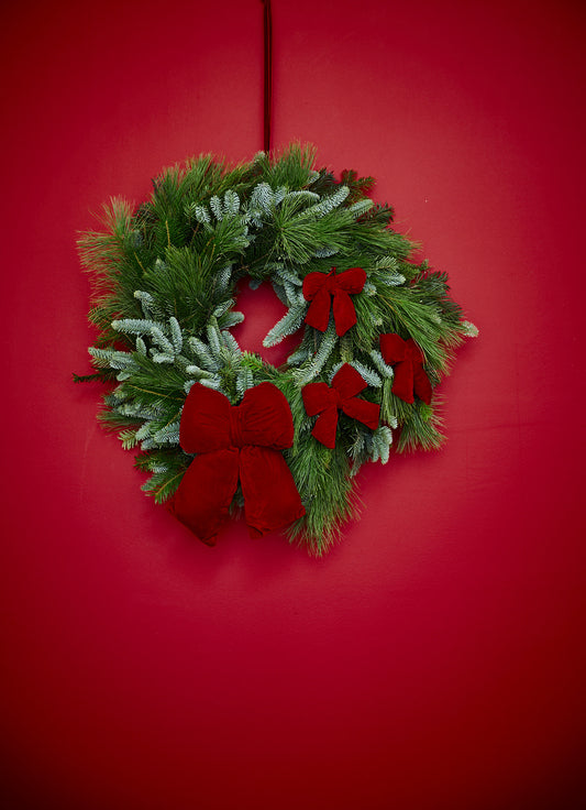 Kerstkrans Naturelle MET strikken