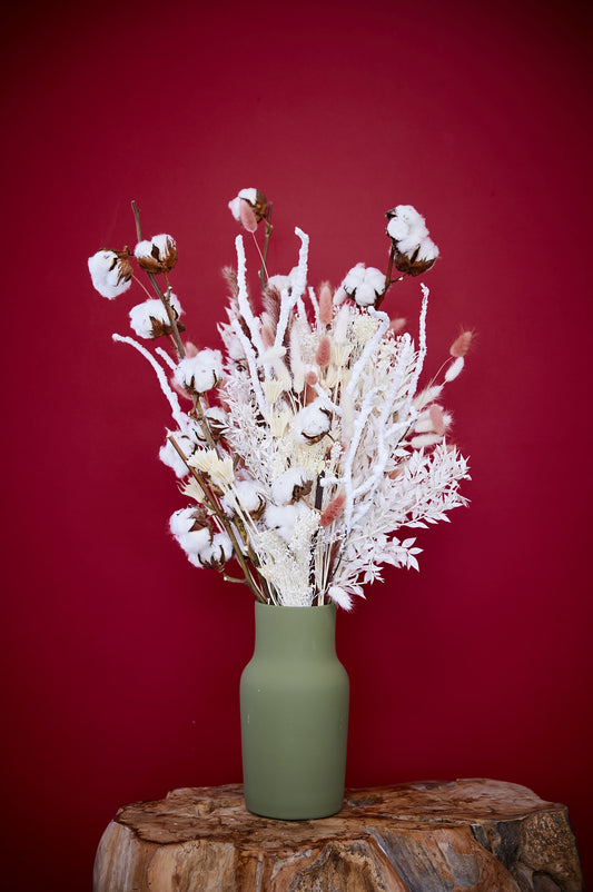 Droogboeket Roos/Wit