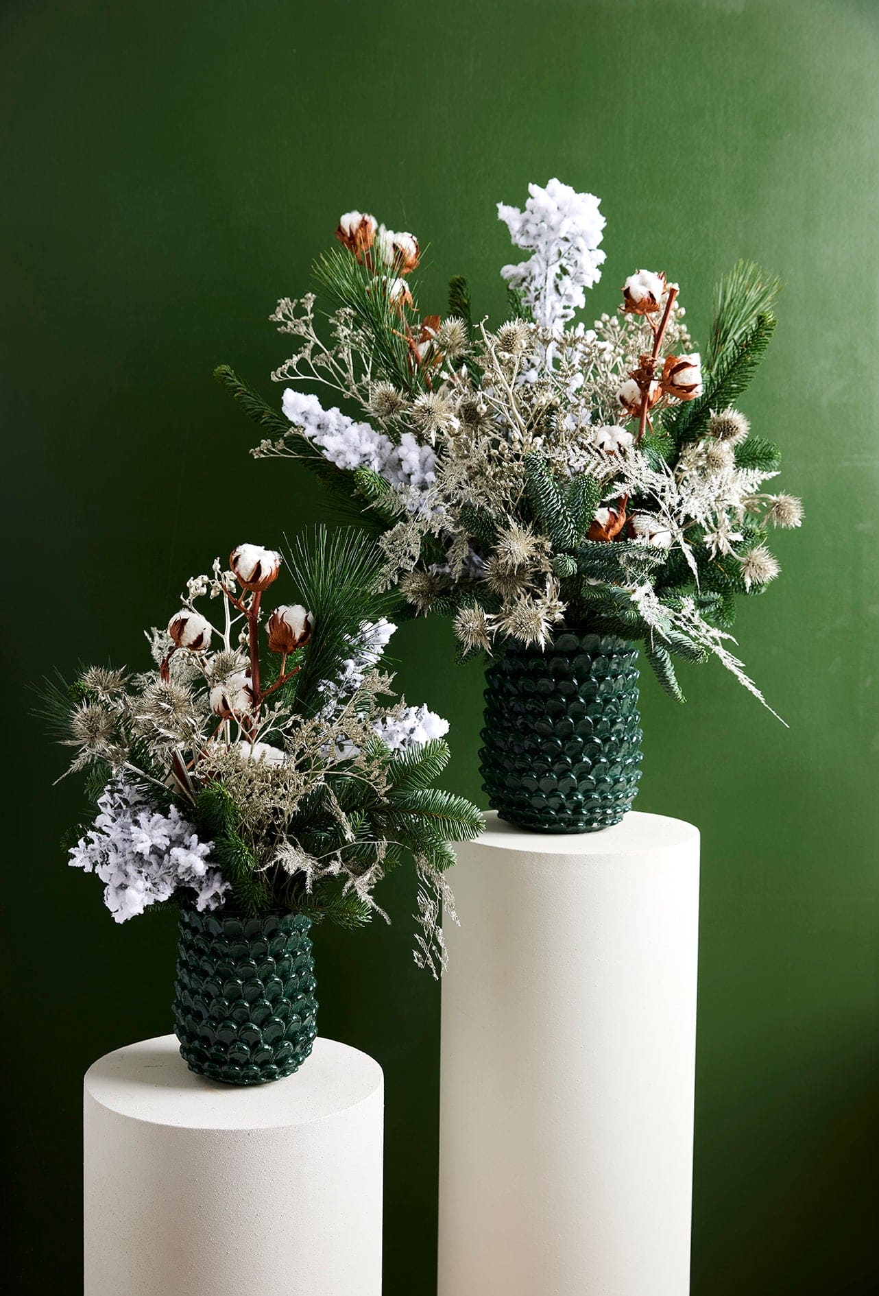 Kerstboeket ZIlver-Wit