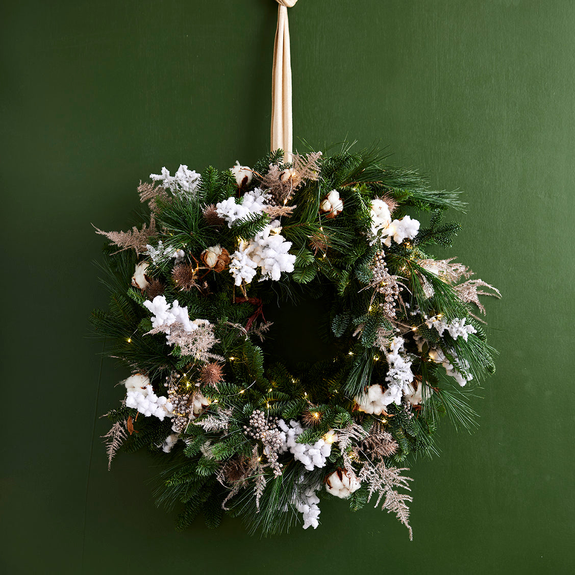 Kerstkrans Rosé- Wit
